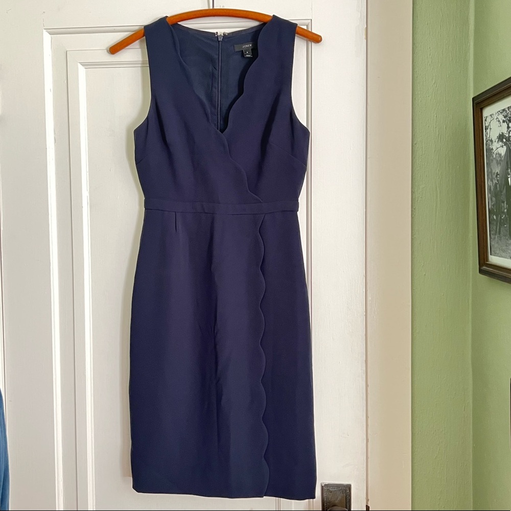 J.CREW navy faux wrap v-neck sleeveless dress - Classic! size 0